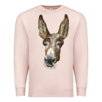 Pale Pink american mammoth jackstock donkey  face Premium Sweatshirt - LillyAllenDesigns
