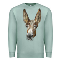 Seafoam american mammoth jackstock donkey  face Premium Sweatshirt - LillyAllenDesigns