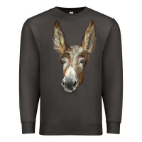 Smoke american mammoth jackstock donkey  face Premium Sweatshirt - LillyAllenDesigns