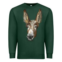 Sports Green american mammoth jackstock donkey  face Premium Sweatshirt - LillyAllenDesigns