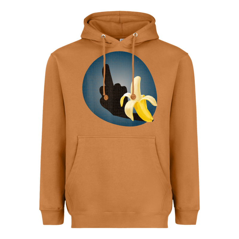 Dirty Joke Halloween Costume Joke Middle Finger Banana Heavyweight Hoodie by lanVoArt | Teevron