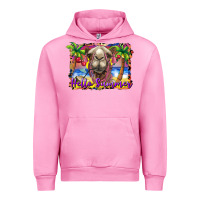 Fuchsia Pink hello summer camel at the beach Urban Hoodie - BarkalooDesign