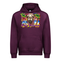 Mauve Wine hello summer camel at the beach Urban Hoodie - BarkalooDesign