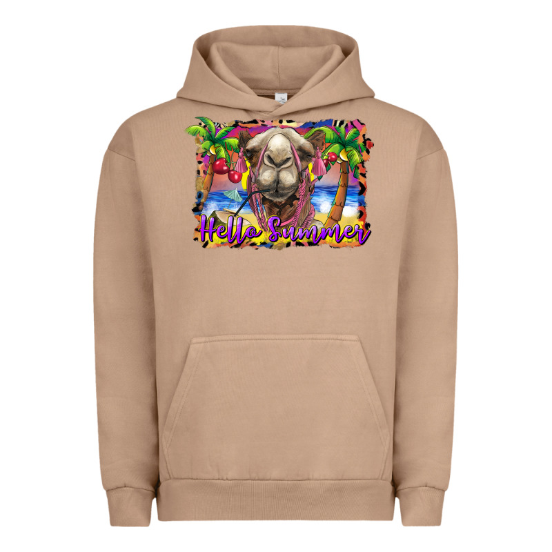 Hello Summer Camel At The Beach Urban Hoodie by BarkalooDesign | Teevron