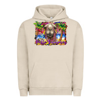 Pigment French Oak hello summer camel at the beach Urban Hoodie - BarkalooDesign