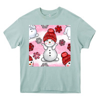 Arona cute snowman and snow flakes seamless pattern bbs Heavy Core Tee - BundleAndBundleShop