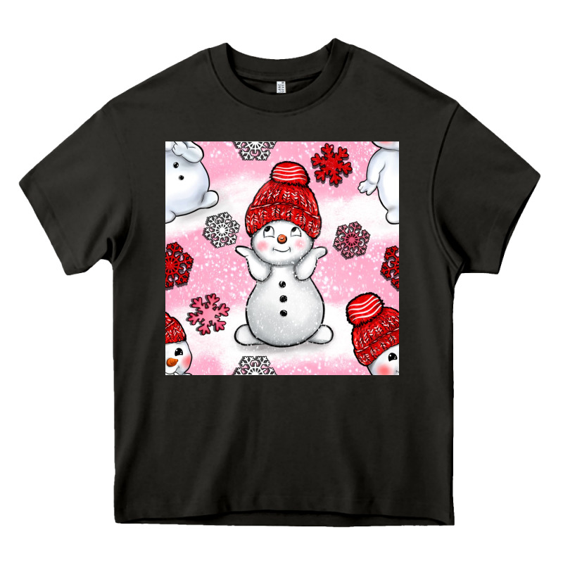 Cute Snowman And Snow Flakes Seamless Pattern Bbs Heavy Core Tee by BundleAndBundleShop | Teevron