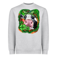 Heather Grey St. Patrick's day cow Heavyweight Sweatshirt - FaDigitalArtStudio