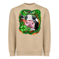 Mushroom St. Patrick's day cow Heavyweight Sweatshirt - FaDigitalArtStudio