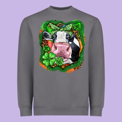 St. Patrick's Day Cow Heavyweight Sweatshirt Designed By Fadigitalartstudio