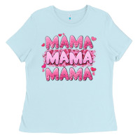 Baby Blue mama mama mama valentine's day Ladies Tee - LillyAllenDesigns