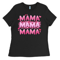 Black mama mama mama valentine's day Ladies Tee - LillyAllenDesigns