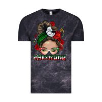 Cloud Black Mexicana messy bun Vintage Tee - NancyCooperArtShop
