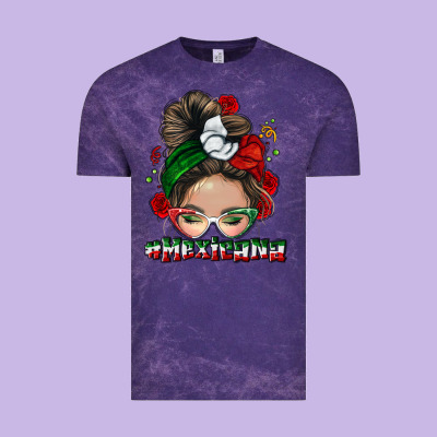 Mexicana Messy Bun Vintage Tee Designed By Nancycooperartshop