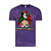Cloud Purple Mexicana messy bun Vintage Tee - NancyCooperArtShop