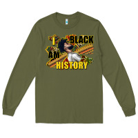 Army Green i am black history Long Sleeve Tee - CowGirlArtShop
