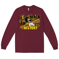 Burgundy i am black history Long Sleeve Tee - CowGirlArtShop