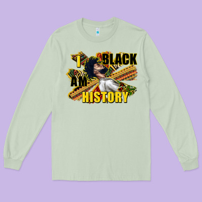 I Am Black History Long Sleeve Tee Designed By Cowgirlartshop
