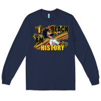 Navy i am black history Long Sleeve Tee - CowGirlArtShop