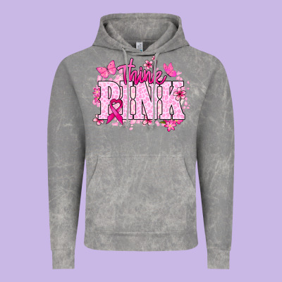 Think Pink Cancer Awareness Vintage Hoodie Designed By Howdyjamesfarm