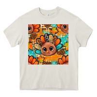 Cream thanksgiving turkey and cone with tartan seamless pattern bbs Heavy Core Tee - BundleAndBundleShop