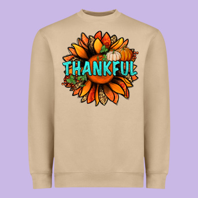 Thankful With Sunflower Bbs Heavyweight Sweatshirt Designed By Bundleandbundleshop