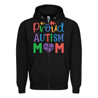 Black Proud Autism Mom Zipper Hoodie - CowhideDigitalArt