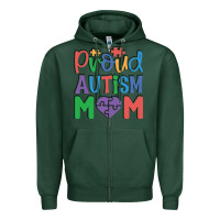 Sports Green Proud Autism Mom Zipper Hoodie - CowhideDigitalArt