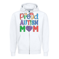 White Proud Autism Mom Zipper Hoodie - CowhideDigitalArt