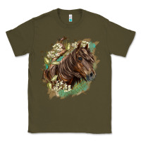 Army Green missouri horse floral background Classic Tee - LillyAllenDesigns