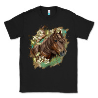 Black missouri horse floral background Classic Tee - LillyAllenDesigns