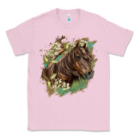 Bubblegum Pink missouri horse floral background Classic Tee - LillyAllenDesigns