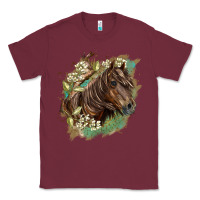 Burgundy missouri horse floral background Classic Tee - LillyAllenDesigns