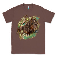 Chestnut missouri horse floral background Classic Tee - LillyAllenDesigns