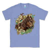 Colony Blue missouri horse floral background Classic Tee - LillyAllenDesigns