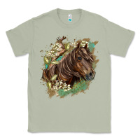 Matcha missouri horse floral background Classic Tee - LillyAllenDesigns