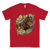 Red missouri horse floral background Classic Tee - LillyAllenDesigns