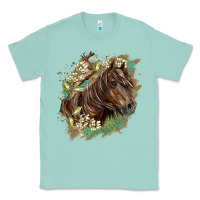 Seafoam missouri horse floral background Classic Tee - LillyAllenDesigns