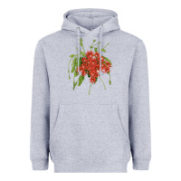 Heather Grey Red Orchid Cactus Heavyweight Hoodie - LillyAllenDesigns