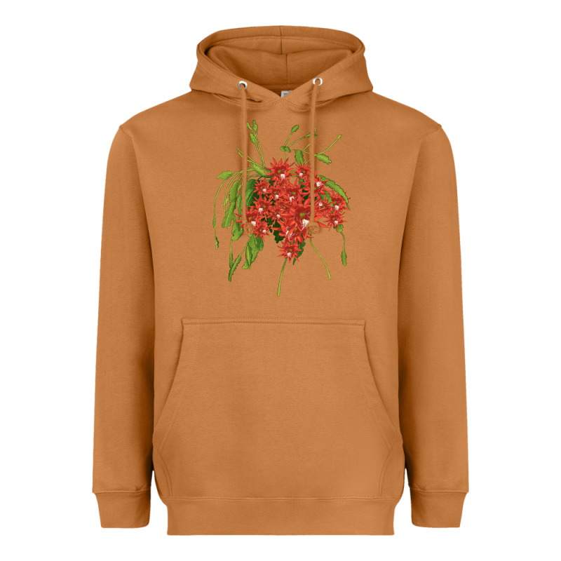 Red Orchid Cactus Heavyweight Hoodie by LillyAllenDesigns | Teevron