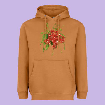 Red Orchid Cactus Heavyweight Hoodie Designed By Lillyallendesigns