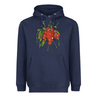 Navy Red Orchid Cactus Heavyweight Hoodie - LillyAllenDesigns