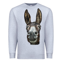 Heather Grey Donkey  Face Premium Sweatshirt - LillyAllenDesigns