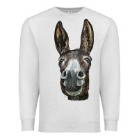Oatmeal Heather Donkey  Face Premium Sweatshirt - LillyAllenDesigns