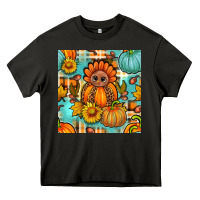 Asphalt thanksgiving turkey with tartan seamless pattern bbs Heavy Core Tee - BundleAndBundleShop