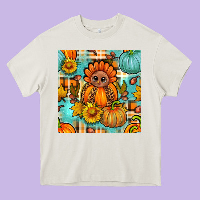 Thanksgiving Turkey With Tartan Seamless Pattern Bbs Heavy Core Tee Designed By Bundleandbundleshop