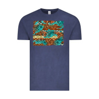 Vintage Denim Leopard and Aztec Background Western Vintage Tee - texasbilliewilder
