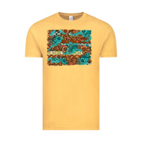 Vintage Mustard Leopard and Aztec Background Western Vintage Tee - texasbilliewilder