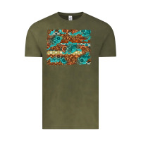 Vintage Olive Leopard and Aztec Background Western Vintage Tee - texasbilliewilder