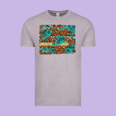 Leopard And Aztec Background Western Vintage Tee Designed By Texasbilliewilder